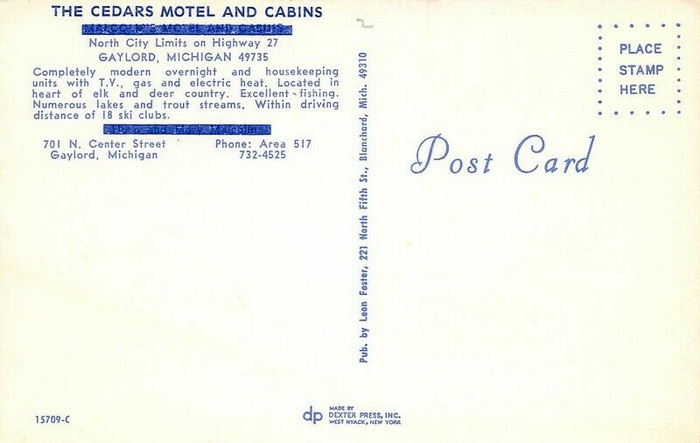The Cedars Motel and Cabins (Malcoms Motel) - OLD POSTCARD VIEW